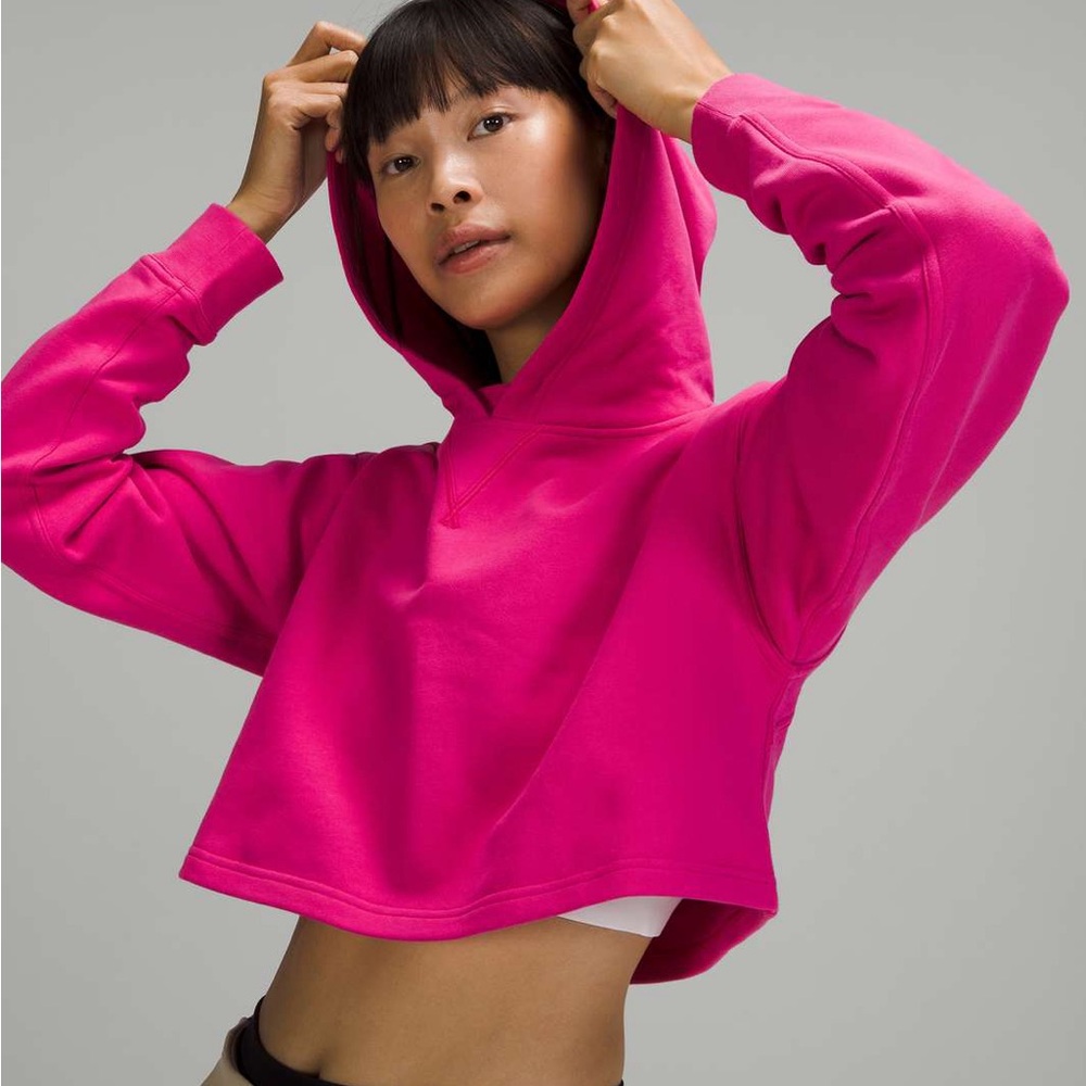 lululemon athletica sonic pink all yours cropped Hoodie